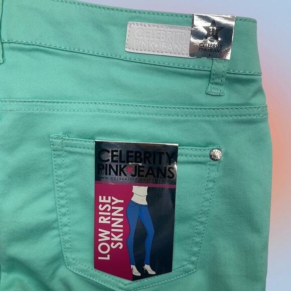 CELEBRITY PINK Women’s 11 (Juniors) Green DARE YOU SKINNY Jeans - Picture 3 of 4